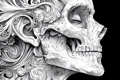 Ornate Floral Skull