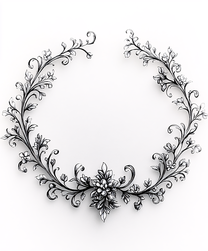 Ornate Floral Wreath Design