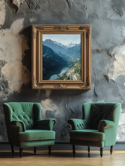 Ornate Frame With Mountain View