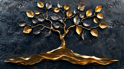 Ornate Gold And Silver Tree
