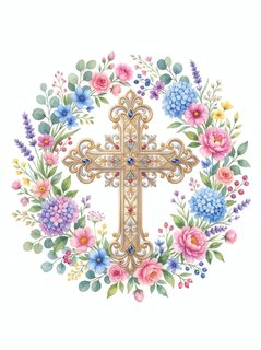 floral cross wreath