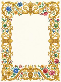 Floral Golden Border