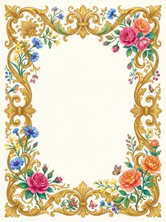Golden Floral Frame