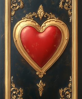 Ornate Heart with Gold Frame