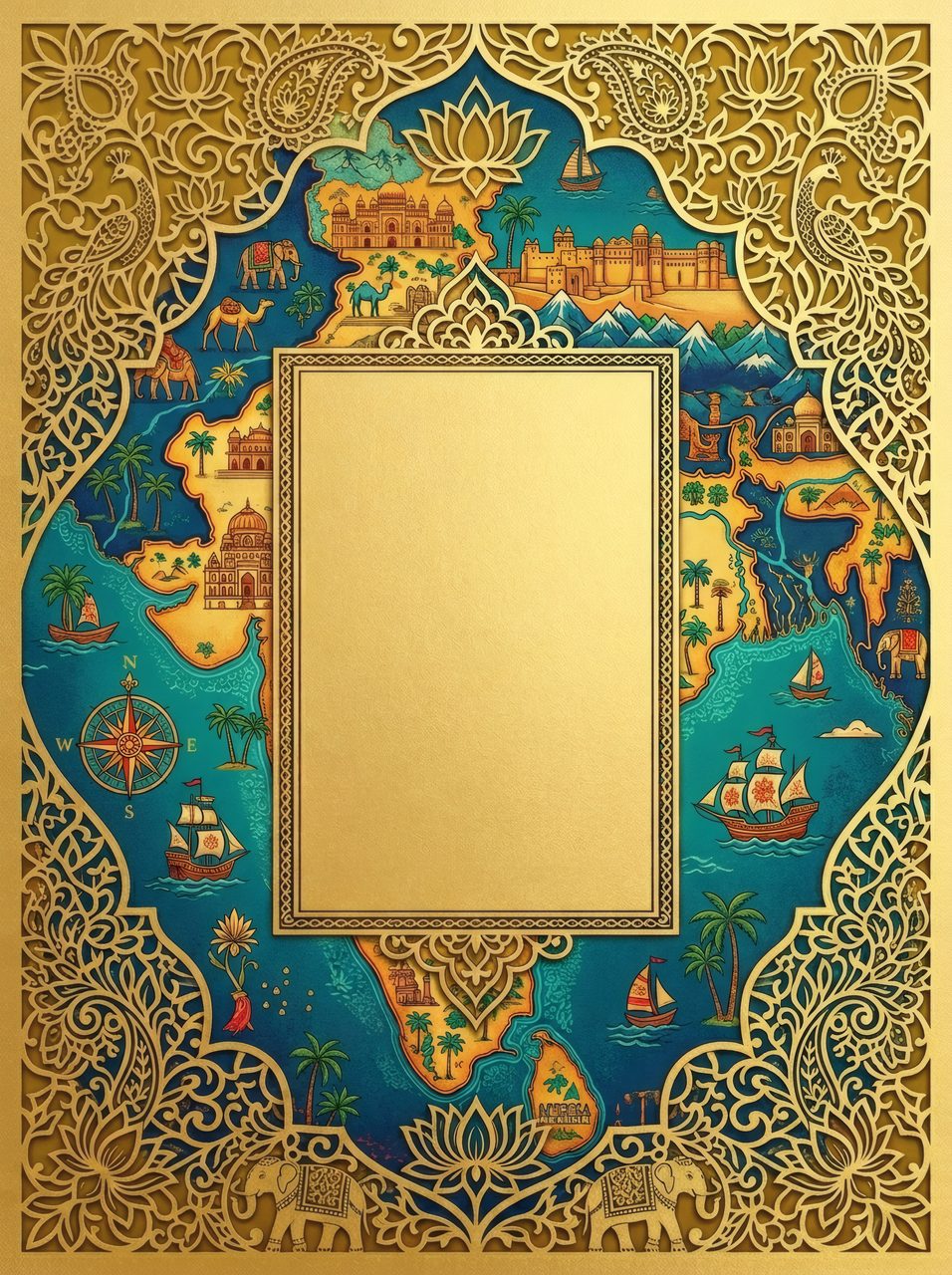 indian map frame