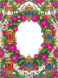 mughal floral frame