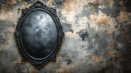 Ornate Mirror on Textured Wall