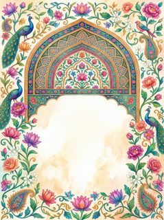 mughal peacock frame