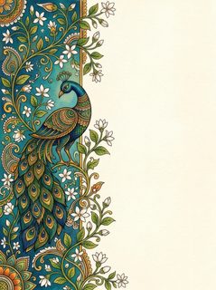 peacock floral border