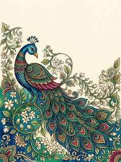 ornate peacock floral