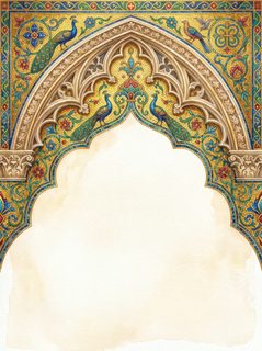 peacock mosaic arch