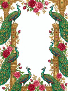 peacock rose frame