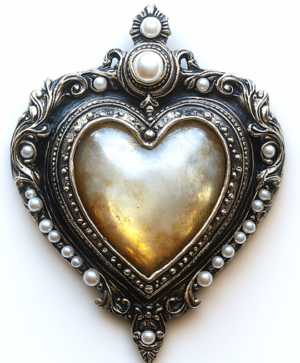 Ornate Pearl Heart