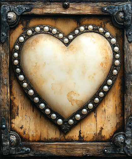 Ornate Pearl Heart Frame