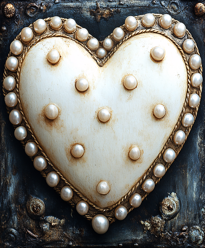Ornate Pearl Heart
