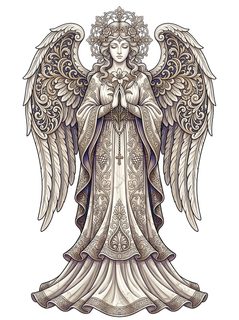 praying angel illustration