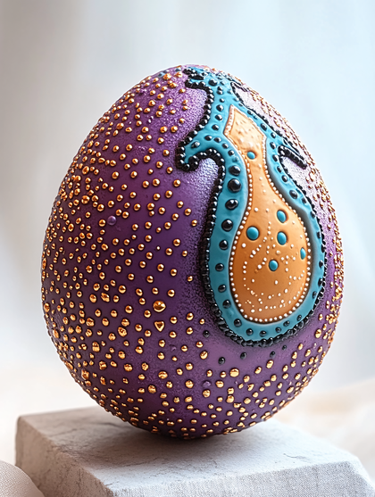 Ornate Purple and Gold Easter Egg