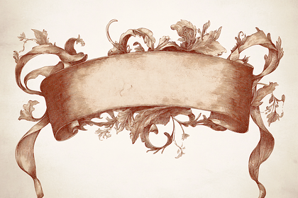 Ornate Sepia Banner with Floral Accents
