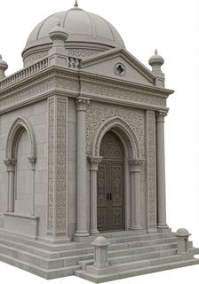 ornate stone mausoleum