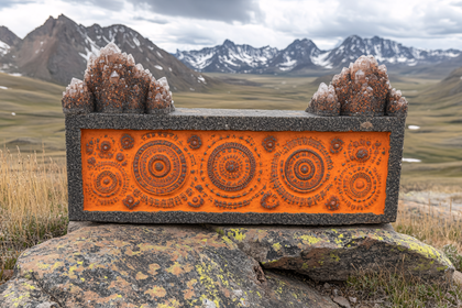 Ornate Stone Object with Crystal Adornments