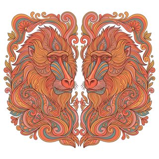 mandrill art illustration