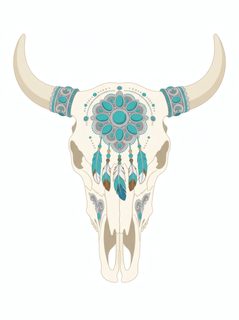 decorated cow skull