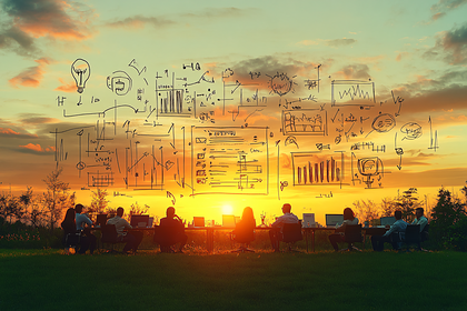 Outdoor Business Meeting With Diagrams