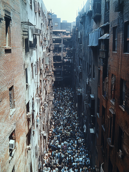Overcrowded Alleyway Scene