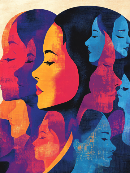 Overlapping Female Profiles