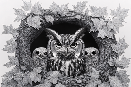 Owl Family Portrait