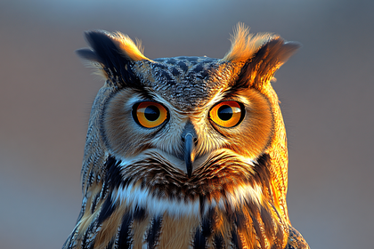 Owl Head Close-Up