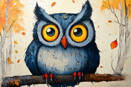 Owl Perched on Branch