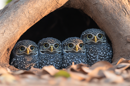 Owlets in a Row