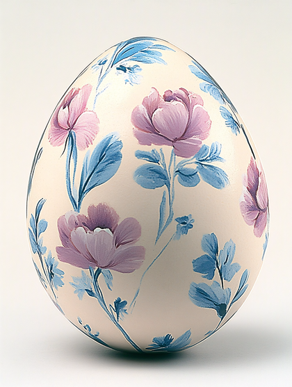 Painted Floral Easter Egg