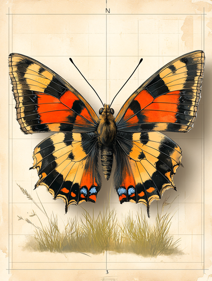 Painted Lady Butterfly Illustration