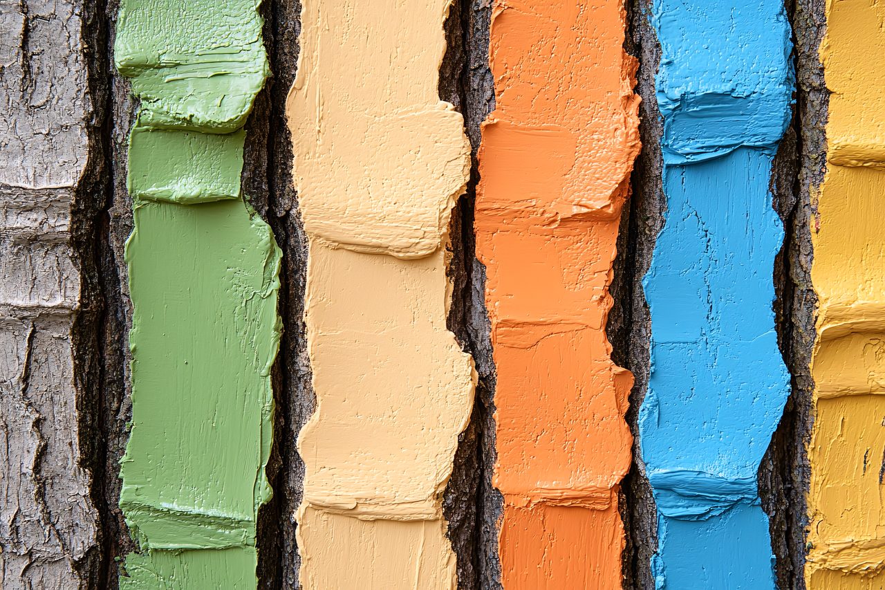 Colorful Painted Bark Texture