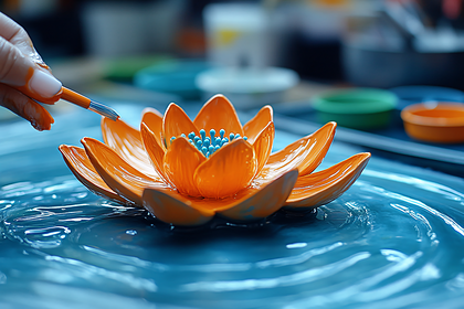 Painting Orange Lotus