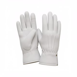 white leather gloves