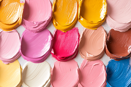Palette of Colorful Paint Swatches