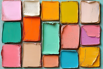 Palette Of Oil Paint Swatches