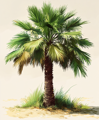 Palm Tree In Tropical Setting