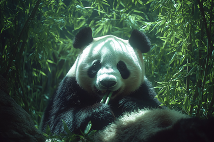 Panda Eating Bamboo