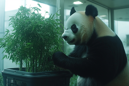 Panda Eating Bamboo
