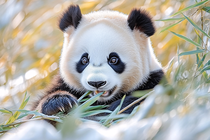 Panda Eating Bamboo