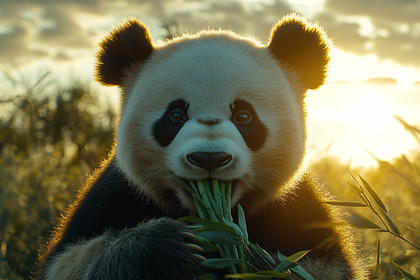 Panda Eating Bamboo