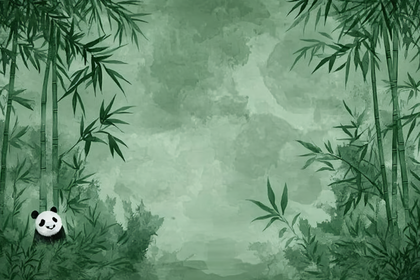 Panda in Bamboo Forest