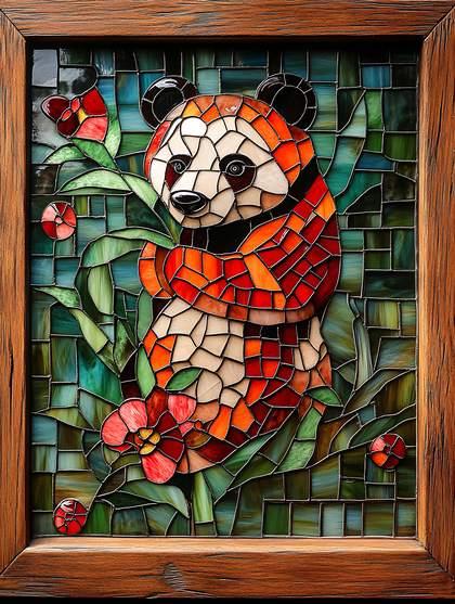 Panda In Floral Mosaic