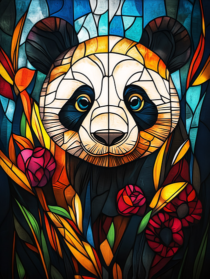 Panda In Stained Glass