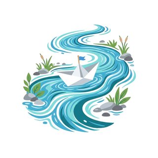 paper boat on river