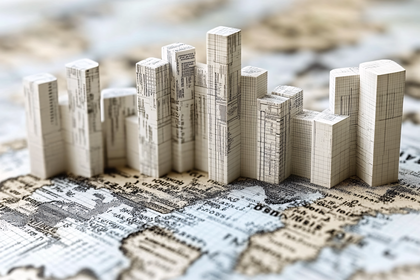 Paper City Skyline on World Map